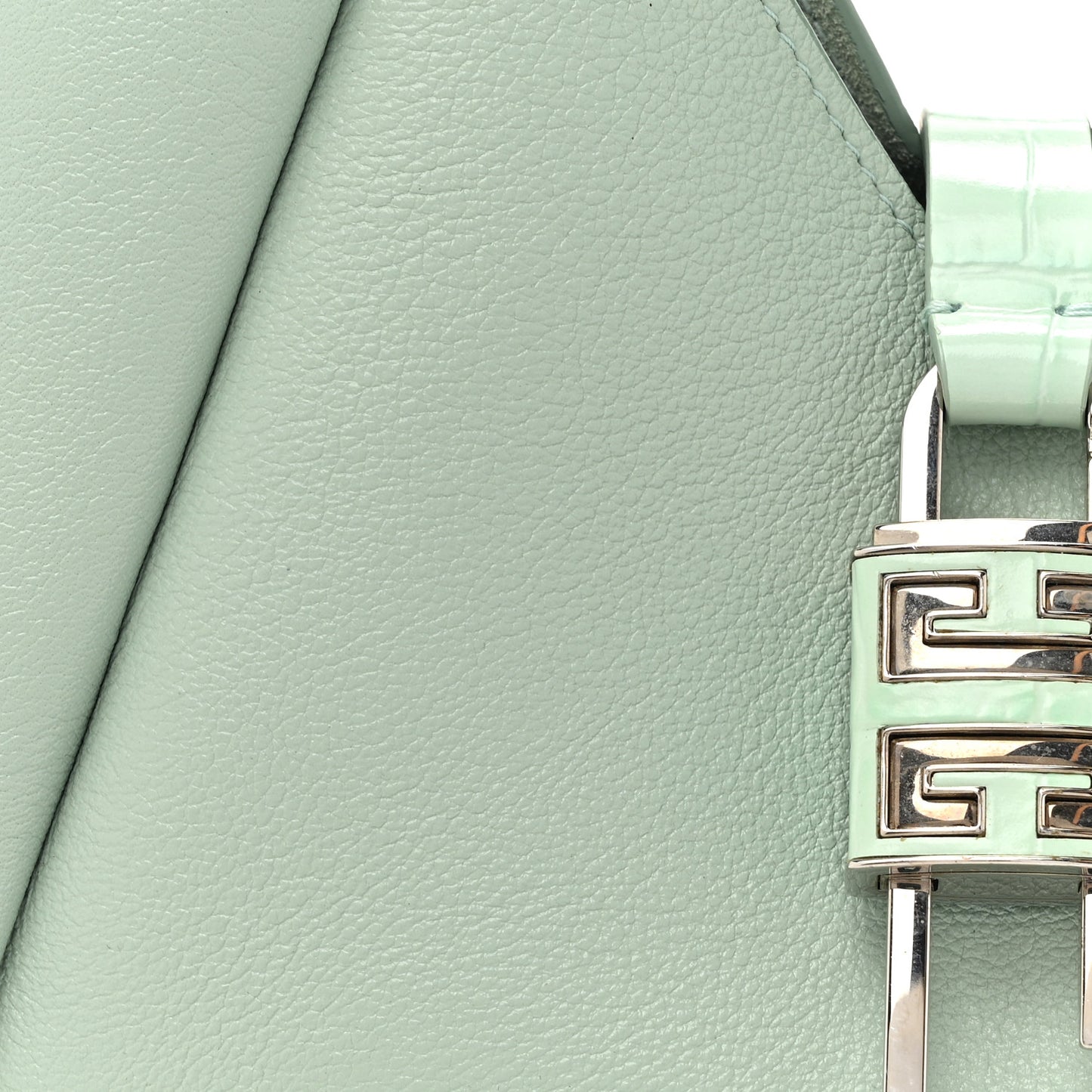 Textured Calfskin Mini G Hobo Celadon