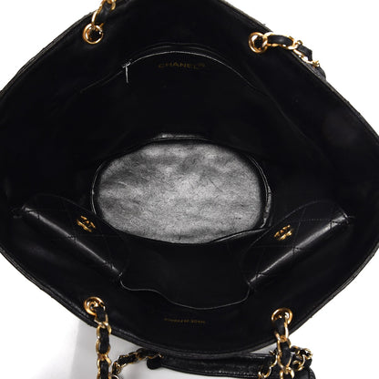 Chanel Lambskin Quilted Shopper Tote Black 5 of 9