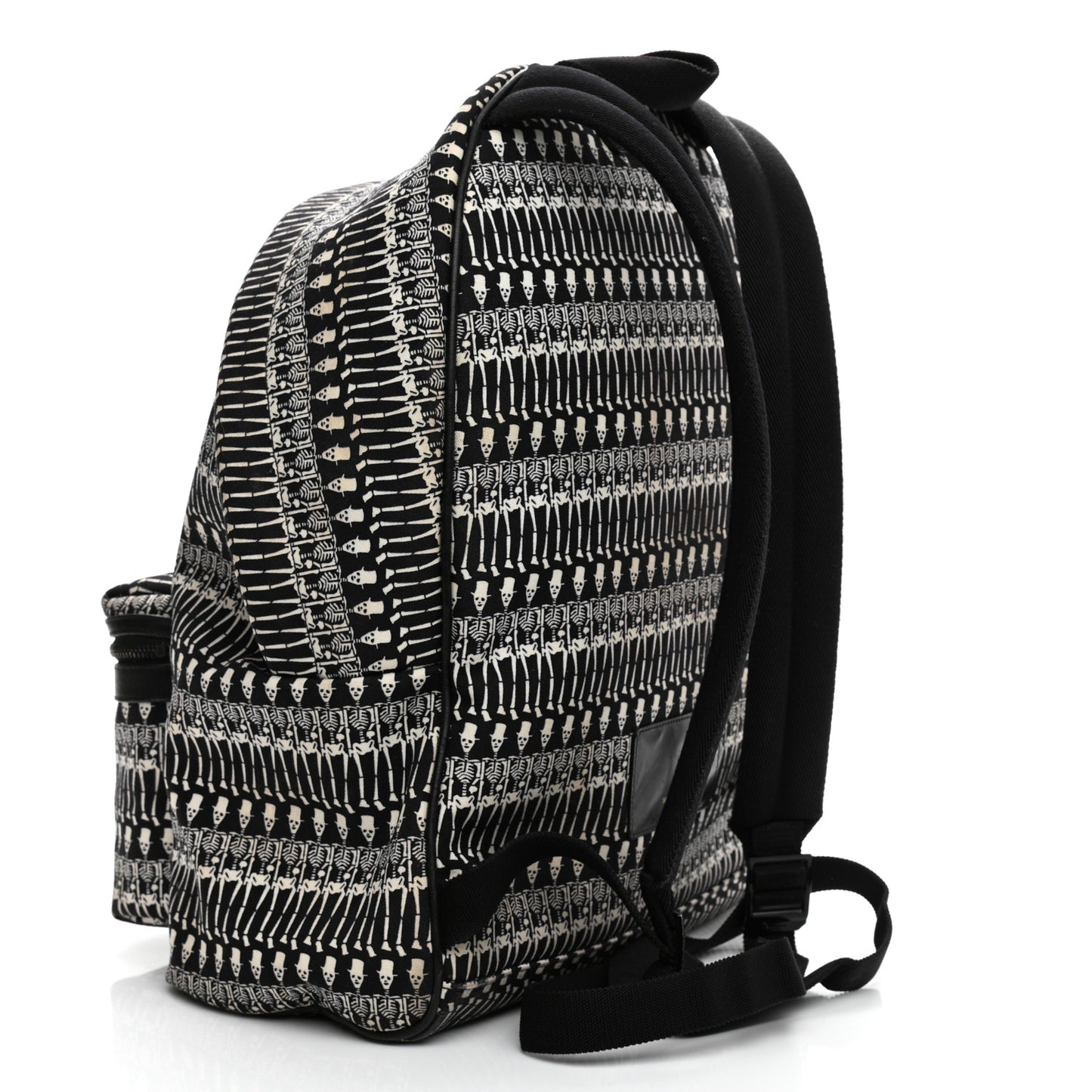 Nylon City Skeleton Print Backpack Black White