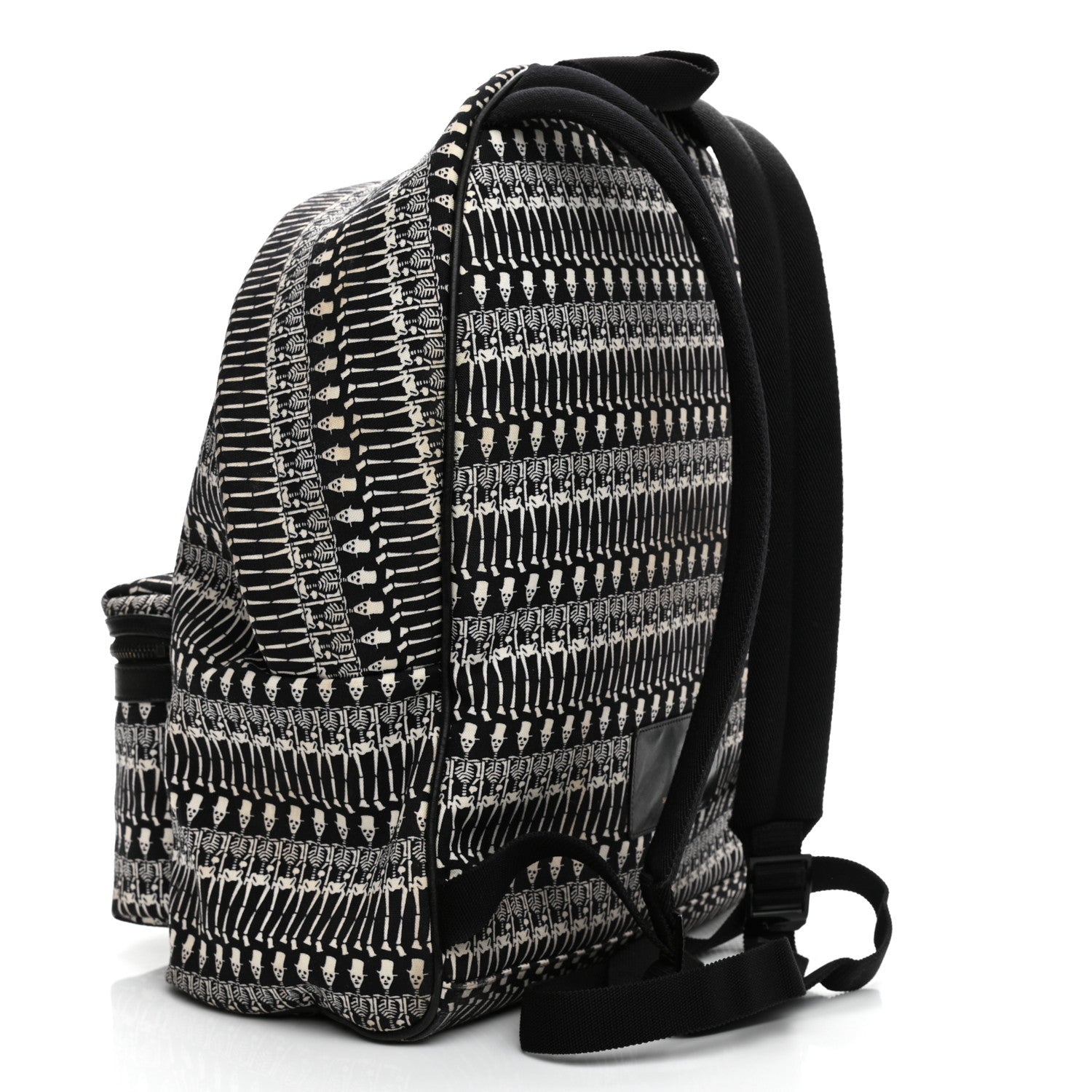 Saint Laurent Nylon City Skeleton Print Backpack Black White 2 of 10