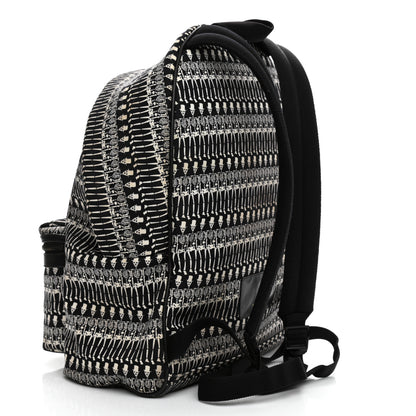Saint Laurent Nylon City Skeleton Print Backpack Black White 2 of 10