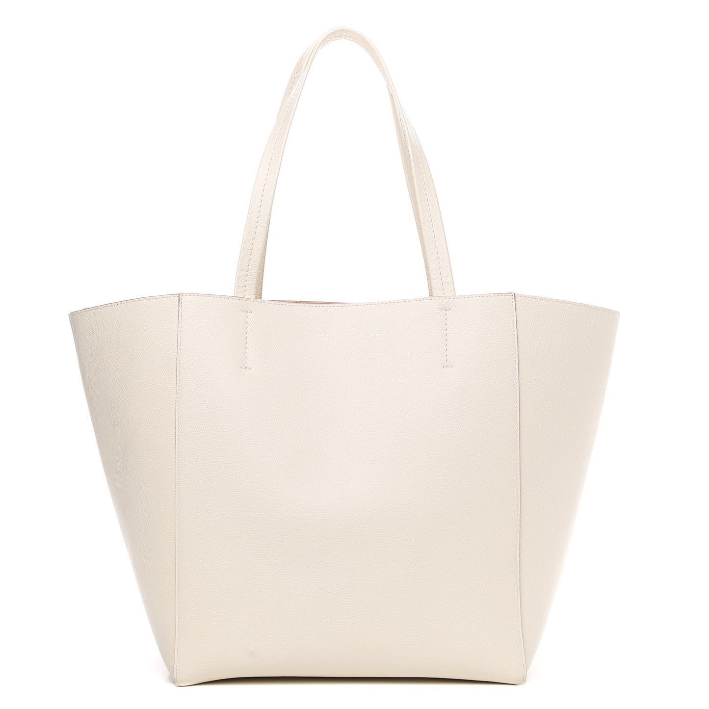 Grained Calfskin Medium Horizontal Cabas Phantom White