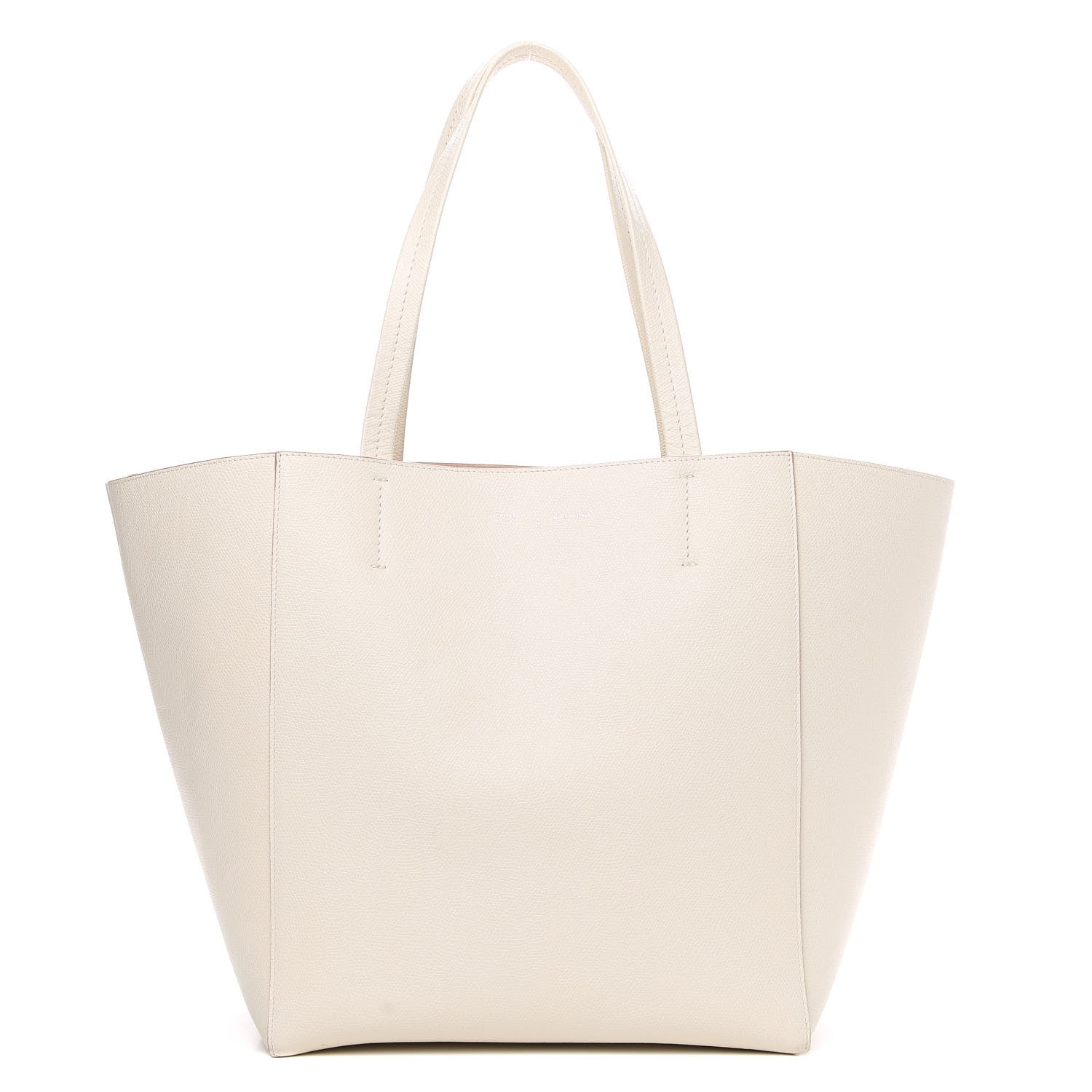Celine Grained Calfskin Medium Horizontal Cabas Phantom White 1 of 11