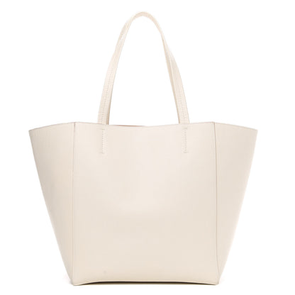 Celine Grained Calfskin Medium Horizontal Cabas Phantom White 1 of 11