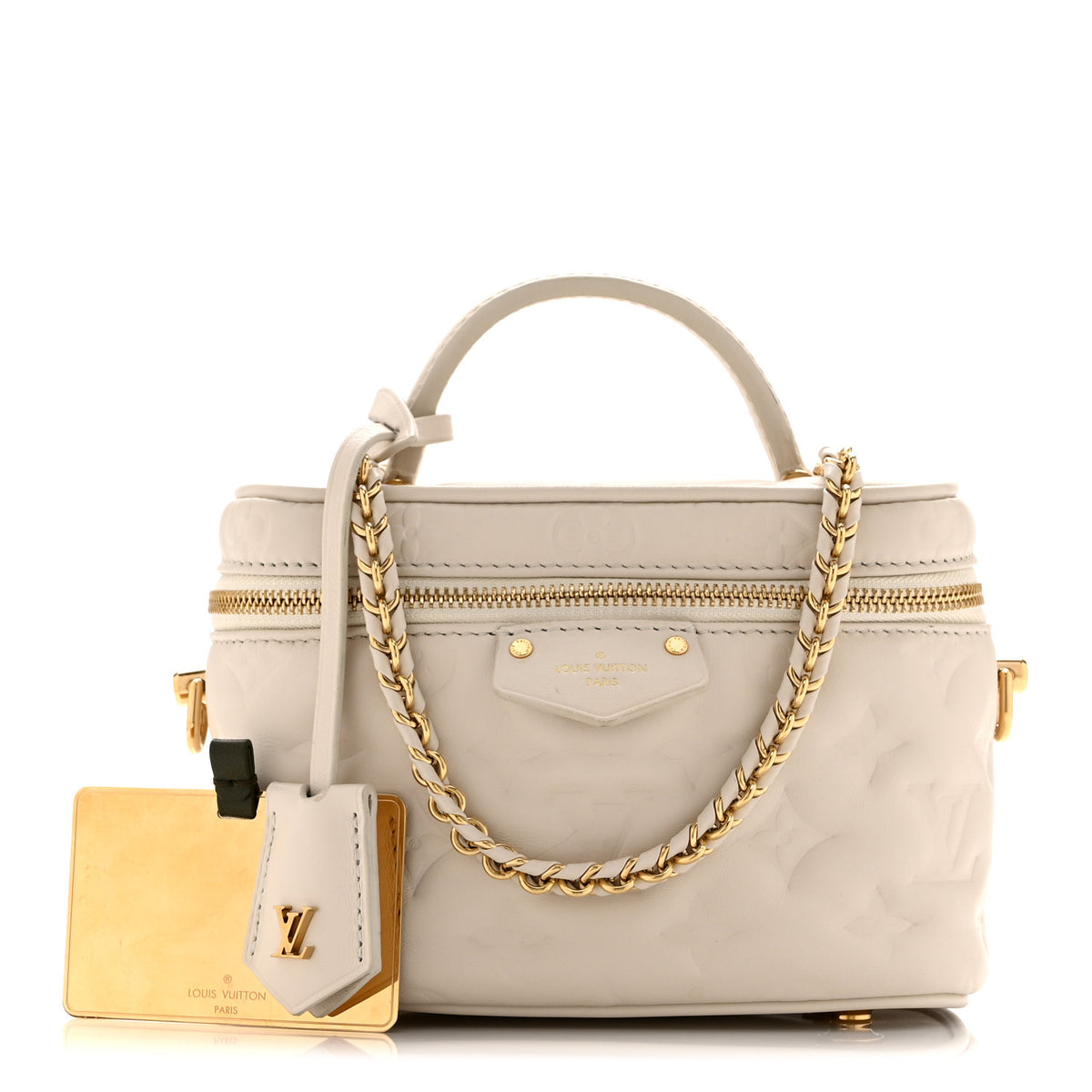 Louis Vuitton Lambskin Embossed Monogram Coussin Vanity PM  Cream 3 of 10