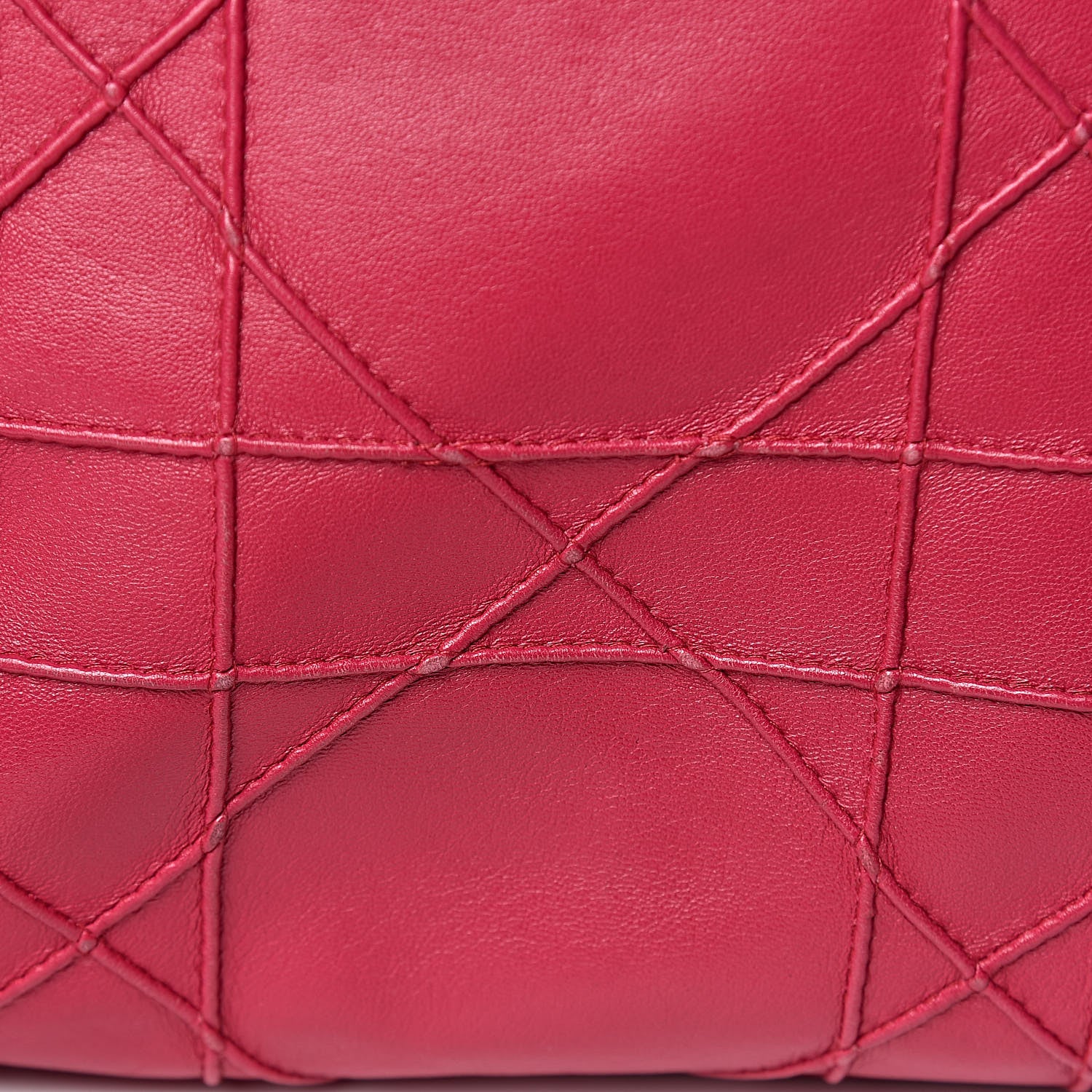 Christian Dior Lambskin Cannage Medium Granville Tote Fuchsia 12 of 17