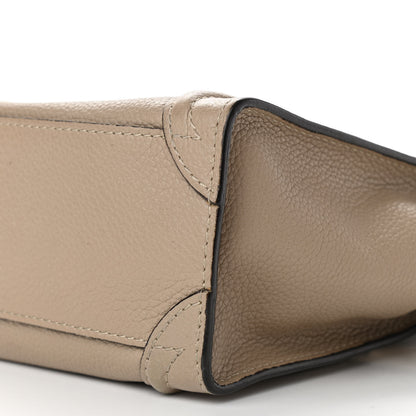Celine Drummed Calfskin Nano Luggage Dune 10 of 12
