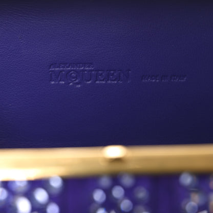 Alexander McQueen Suede Crystal Britannia Skull Box Clutch Purple 6 of 9