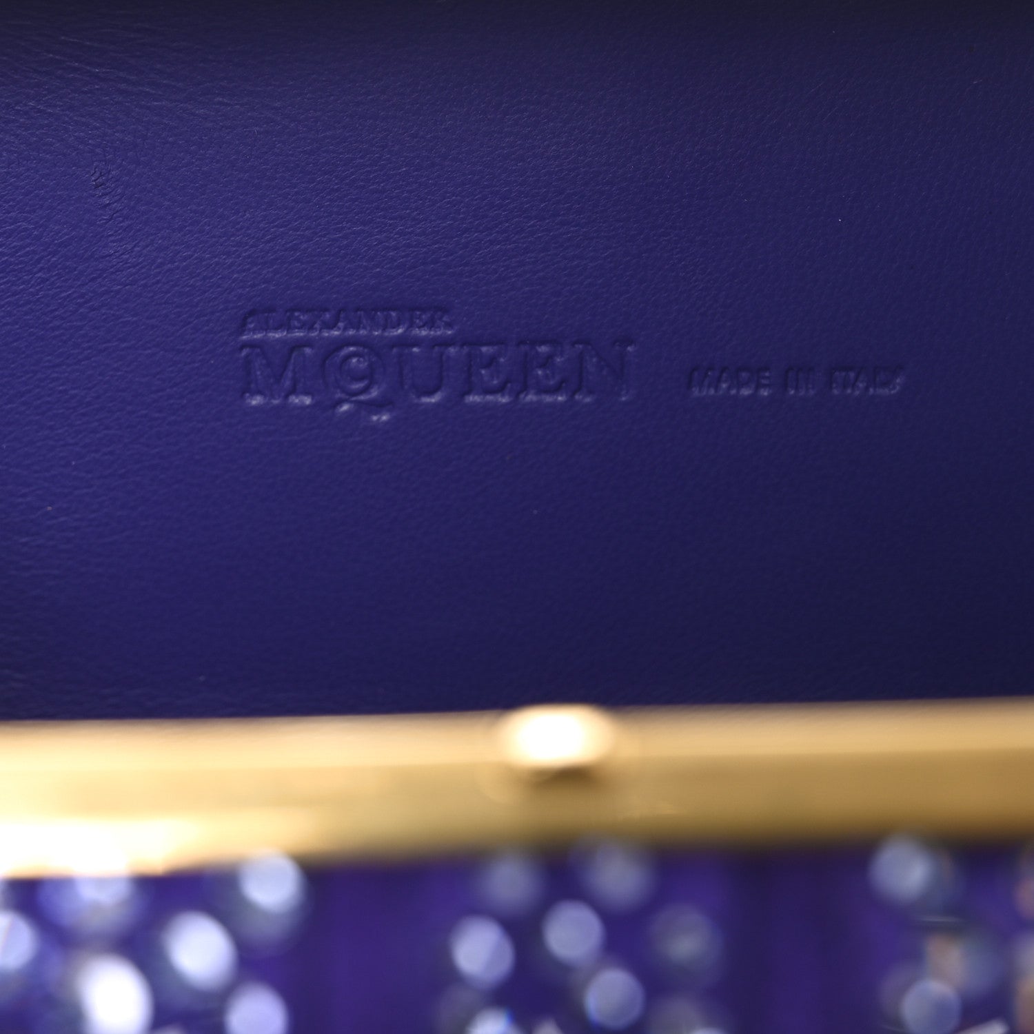 Alexander McQueen Suede Crystal Britannia Skull Box Clutch Purple 6 of 9