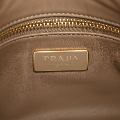 Prada Soft Calfskin Medium Aimee Shoulder Bag Travertine 6 of 10