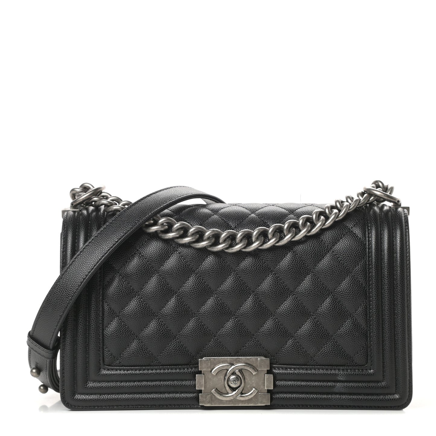 Caviar Quilted Medium Boy Flap Black