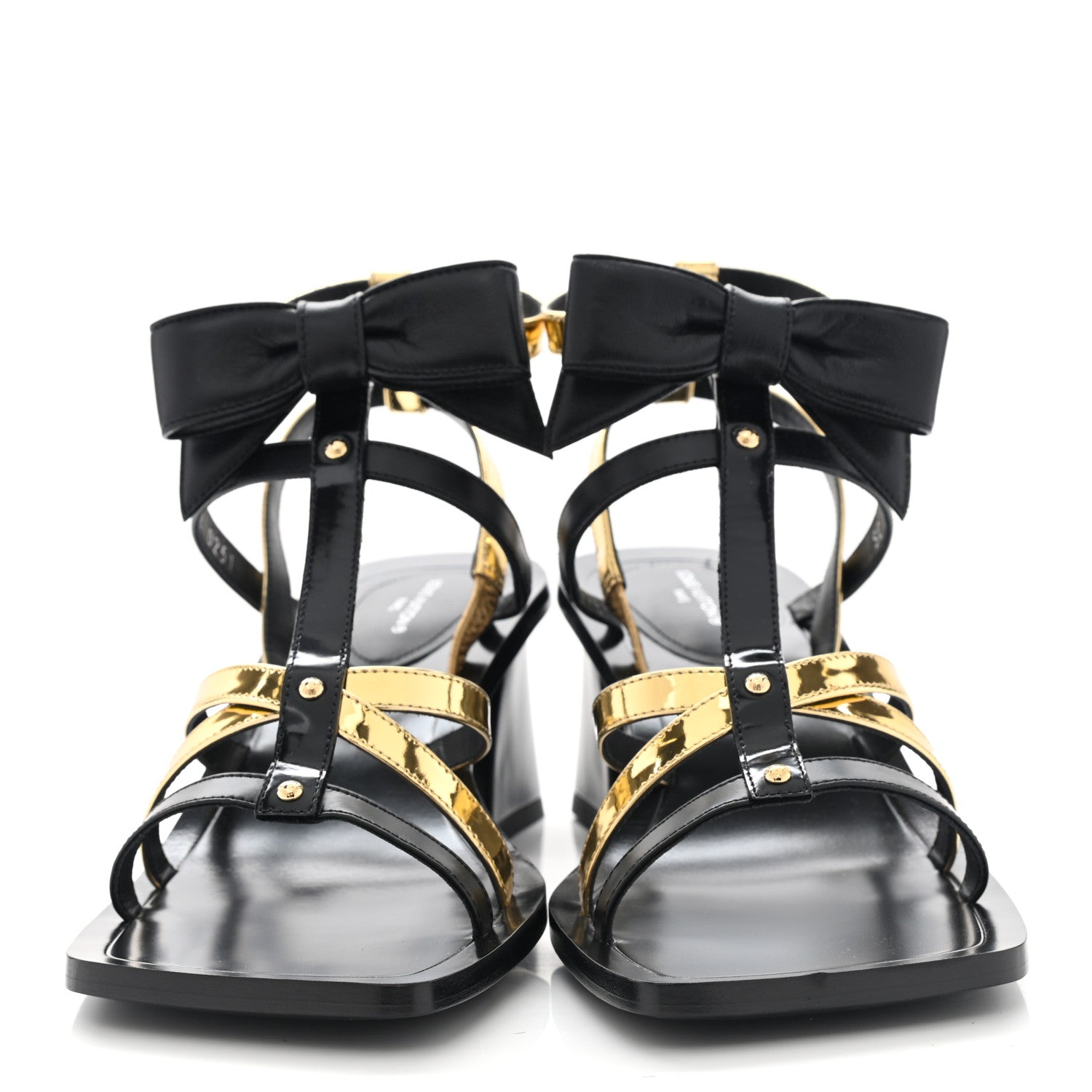 Louis Vuitton Metallic Calfskin Peplum Sandals 37.5 Gold 2 of 9