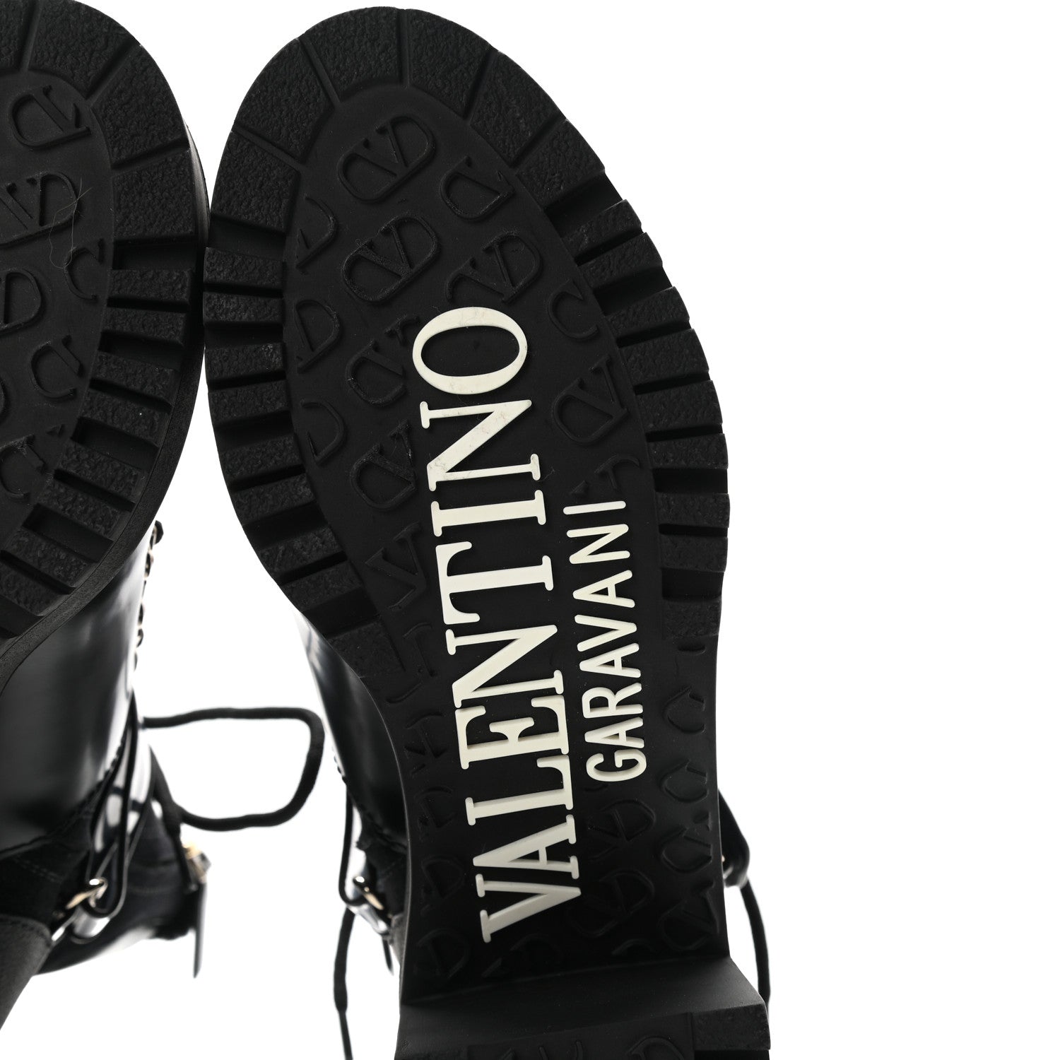 Valentino Garavani Calfskin Shearling VLOGO Combat Boots 38.5 Black 6 of 6