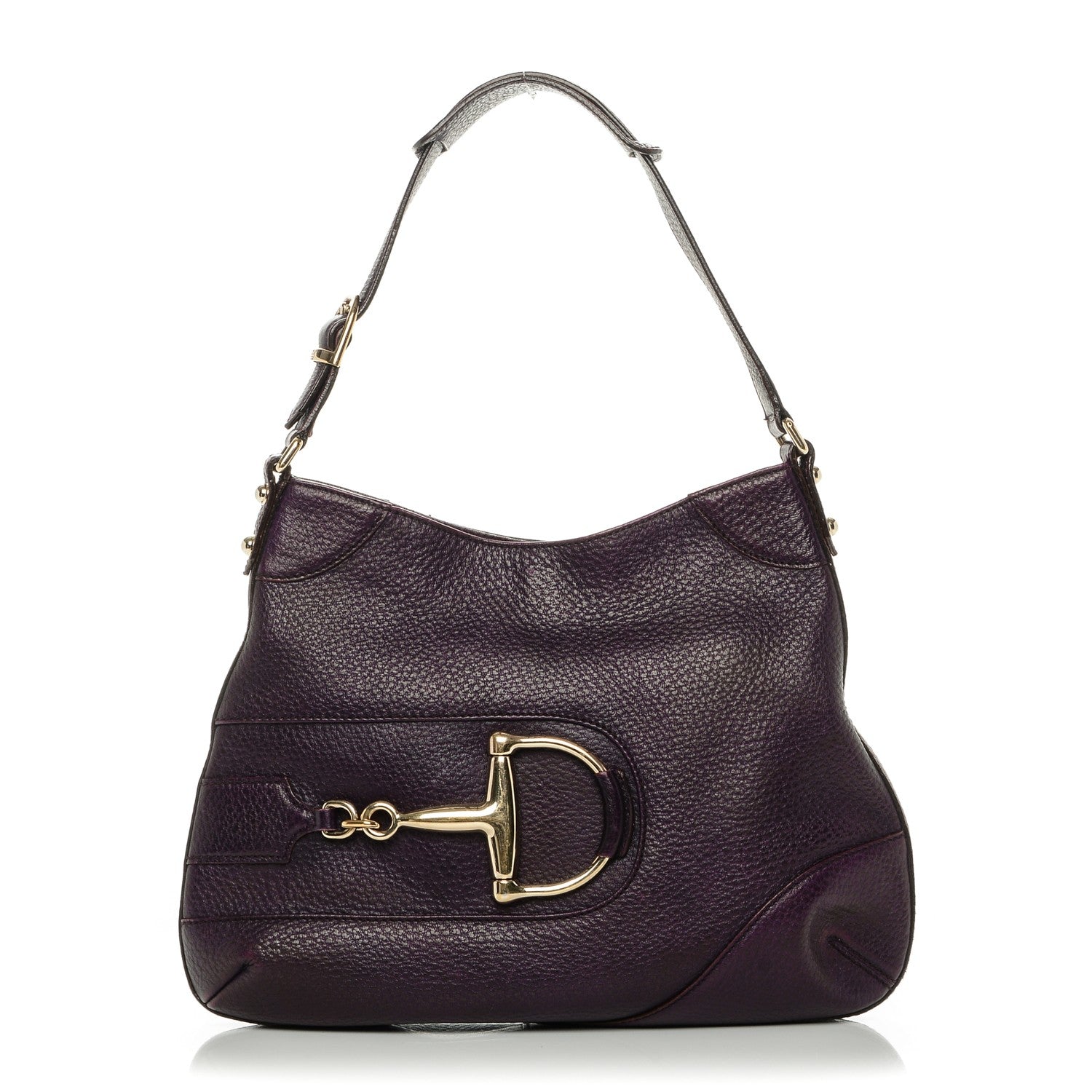Gucci Grained Calfskin Hasler Hobo Purple 1 of 7