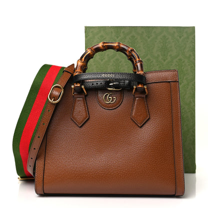 Gucci Textured Dollar Calfskin Web Small Diana Tote Bag Cuir Black 11 of 11