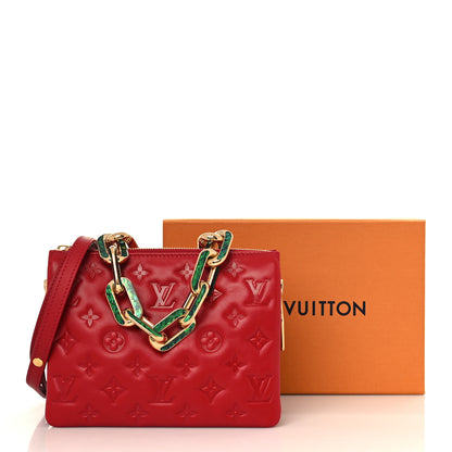 Louis Vuitton Mother of Pearl Lambskin Embossed Monogram Coussin BB Red Green 11 of 11