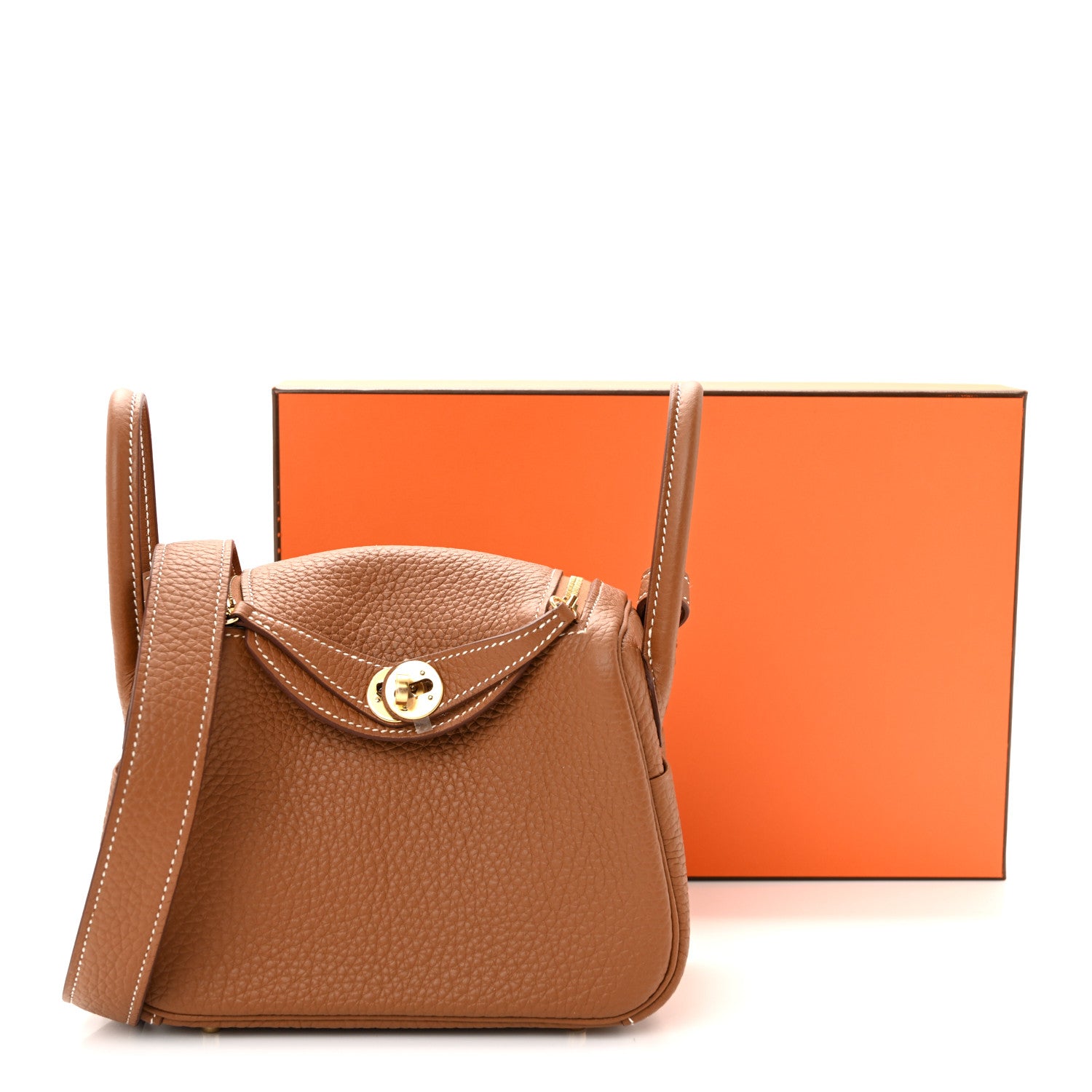 Hermes Taurillon Clemence Mini Lindy 20 Gold 11 of 11