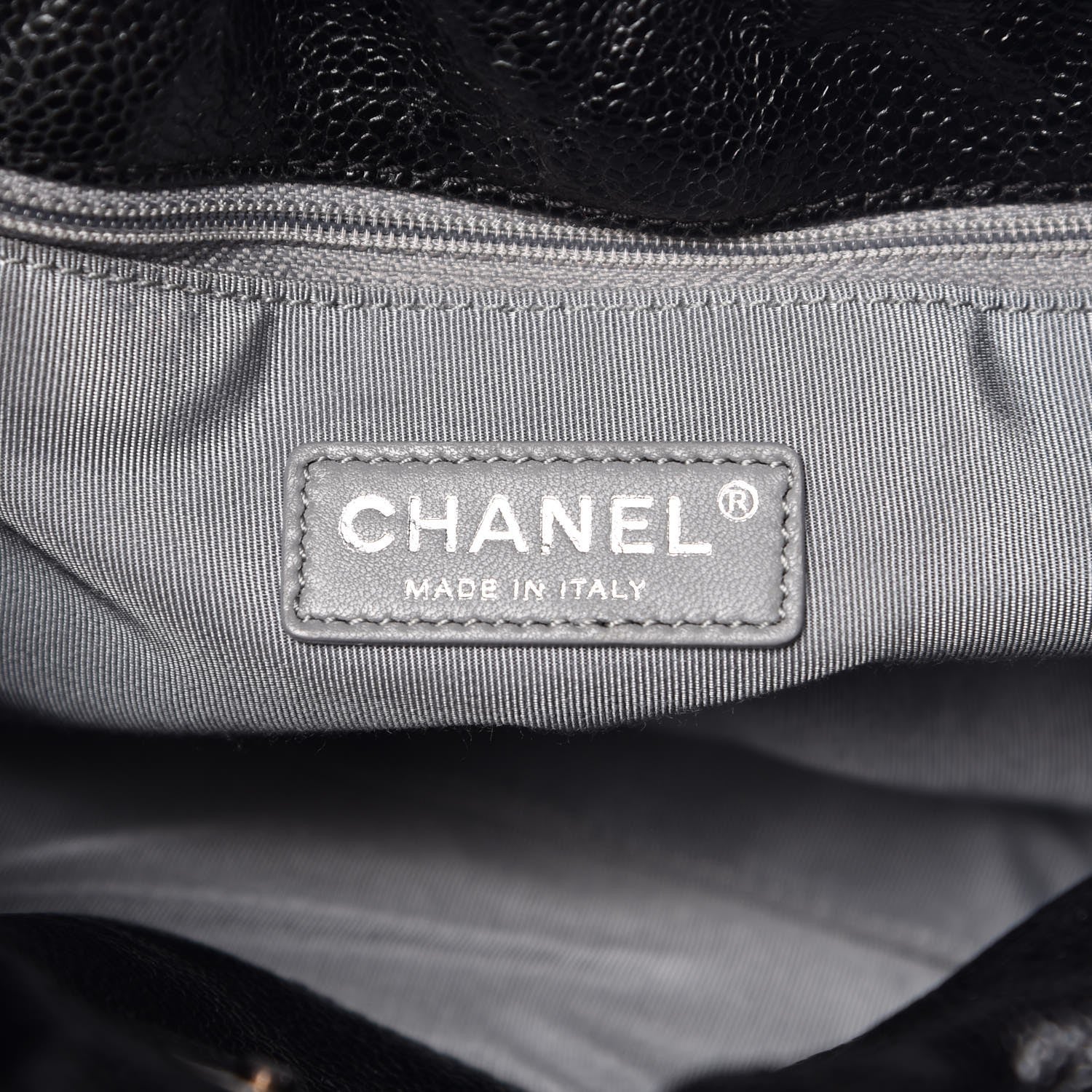 Chanel Distressed Glazed Caviar Quilted Large Elastic Tote Black 6 of 7