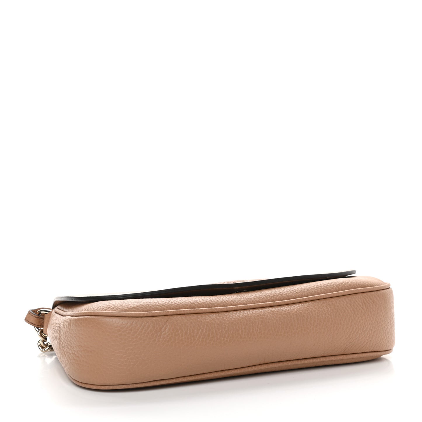 Pebbled Calfskin Medium Soho Flap Crossbody Camelia
