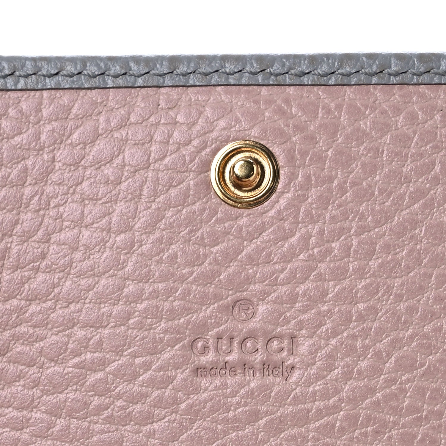 Gucci Dollar Calfskin GG Marmont Card Case Grey Sky Perfect Pink 8 of 10
