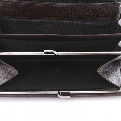 Gucci Monogram Metal Bar Continental Flap Wallet Brown 5 of 7