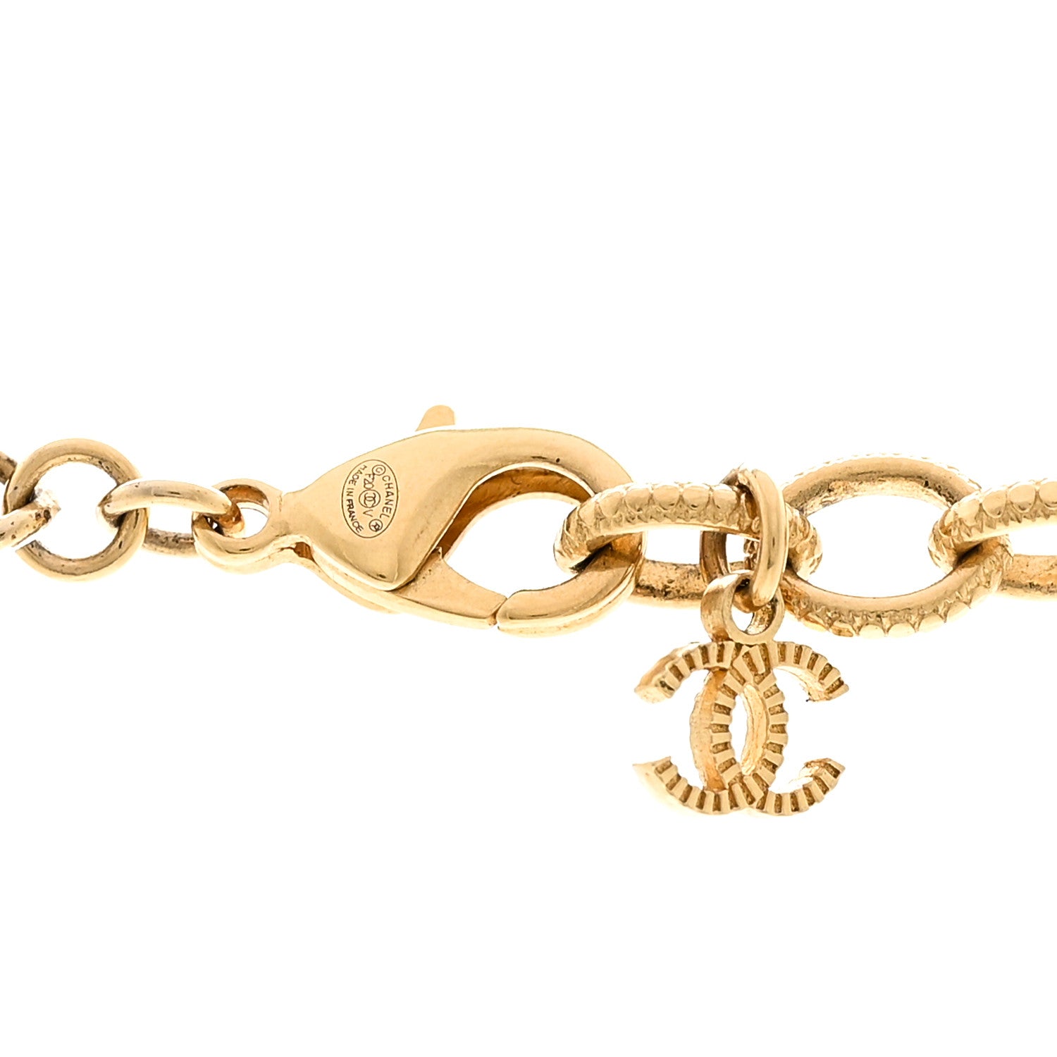 Chanel ID Dog Tag Charm Necklace Gold 4 of 5