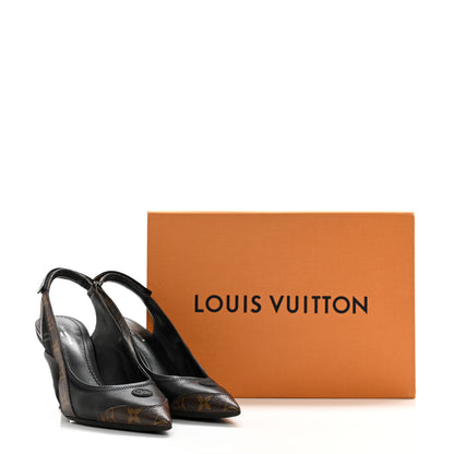 Louis Vuitton Patent Monogram Archlight Slingback Pumps 38 Black 10 of 10