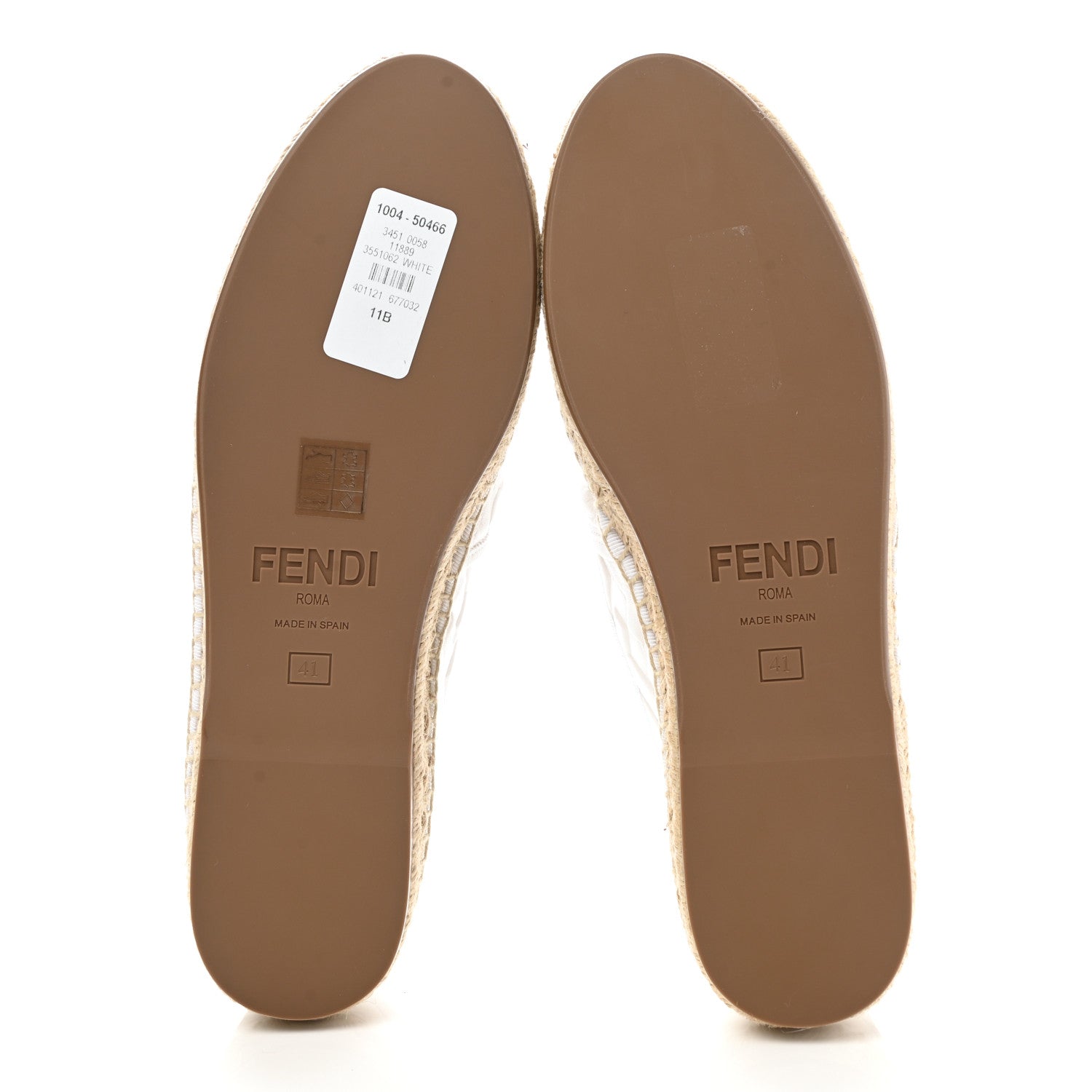 Fendi Nappa FF Embossed Espadrilles 41 Snow 5 of 12