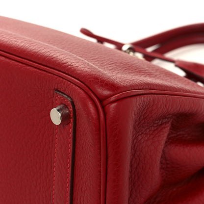 Hermes Taurillon Clemence Birkin 30 Rouge Garance 10 of 13