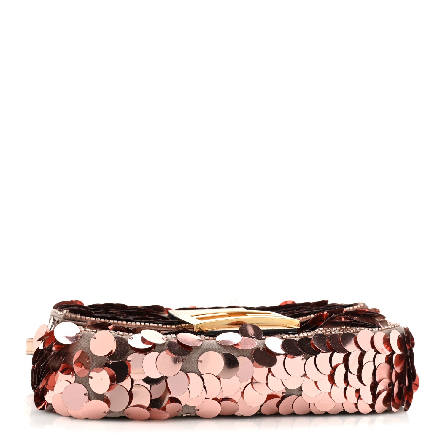 Fendi Satin Paillettes Catalan Mirror Mini Baguette 1997 Antico Rame 4 of 11