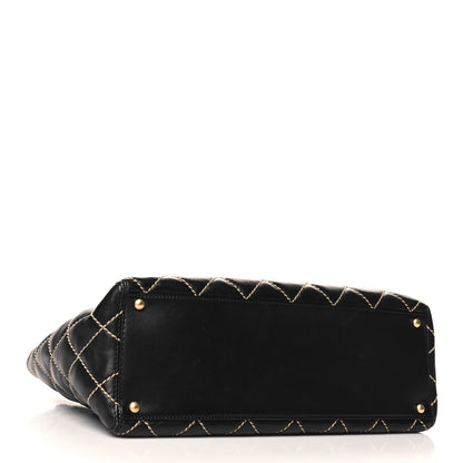 Chanel Calfskin Contrast Stitch Surpique Tote Black 4 of 12