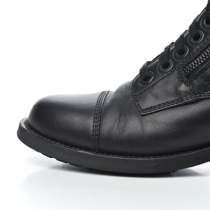 Chanel Calfskin Quilted Cap Toe Combat Boots 36 Black 13 of 17
