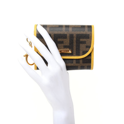 Fendi Zucca Spalmati Gusseted Card Holder Tobacco Yellow 2 of 7