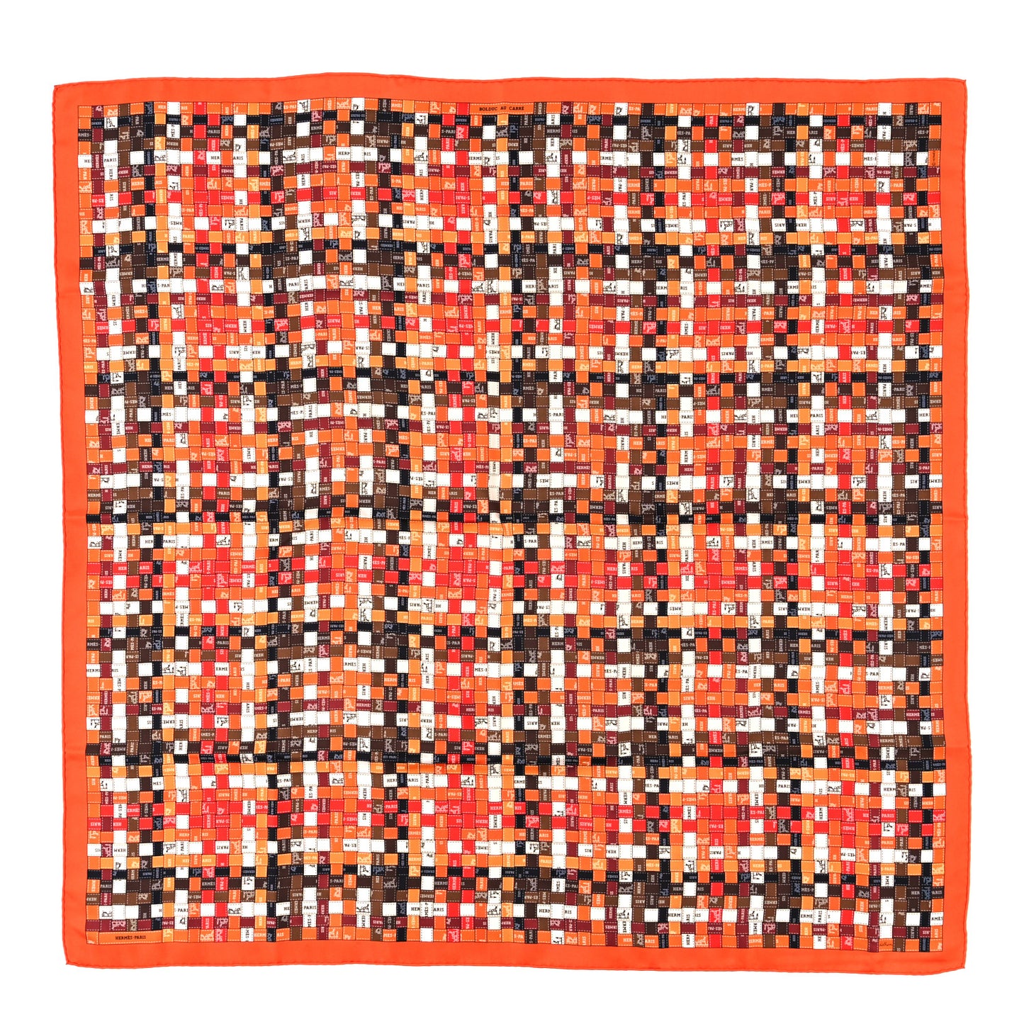 Silk Bolduc Au Carre Scarf 90 Orange