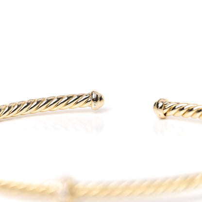 David Yurman 18K Yellow Gold Diamond 3mm Renaissance Center Station Bracelet 4 of 4