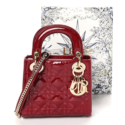 Christian Dior Patent Cannage Mini Lady Dior Red 10 of 10