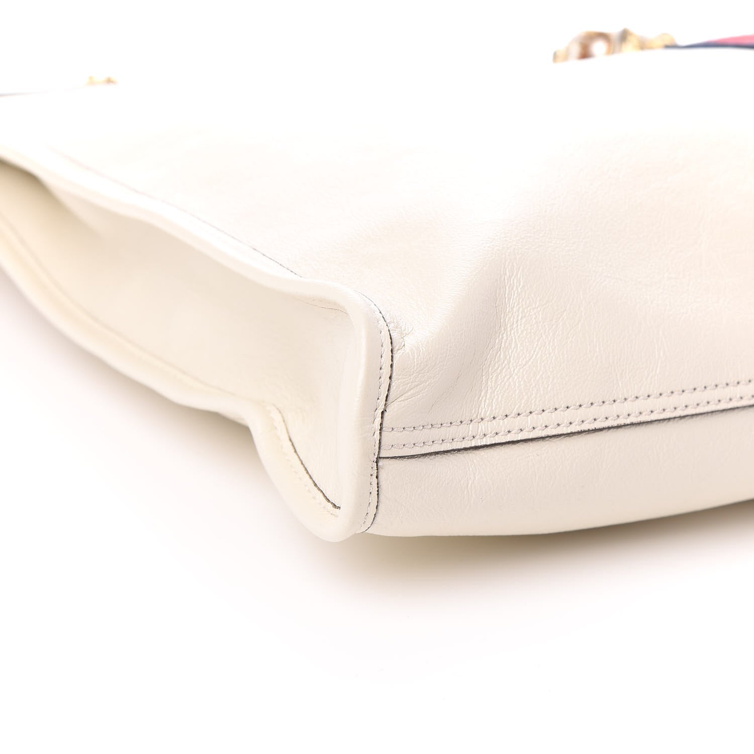 Gucci Suede Calfskin Large Rajah Chain Tote White 8 of 9