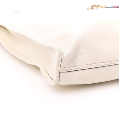 Gucci Suede Calfskin Large Rajah Chain Tote White 8 of 9