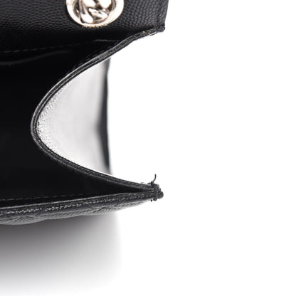 Saint Laurent Grain De Poudre Textured Mixed Matelasse Triquilt Medium Monogram Satchel Black 10 of 12
