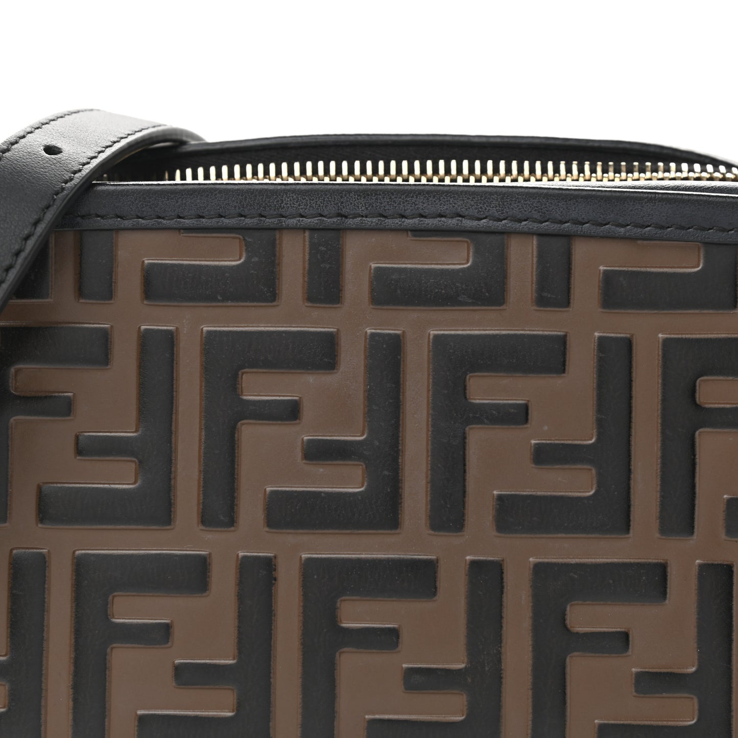 Vitello Century Bi-Color FF 1974 Embossed Mini Camera Case Maya Black