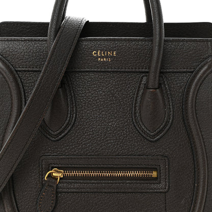 Celine Drummed Calfskin Nano Luggage Brown 7 of 20