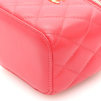 Chanel Lambskin Quilted Pearl Crush Mini Vanity Case With Chain Dark Pink 10 of 11