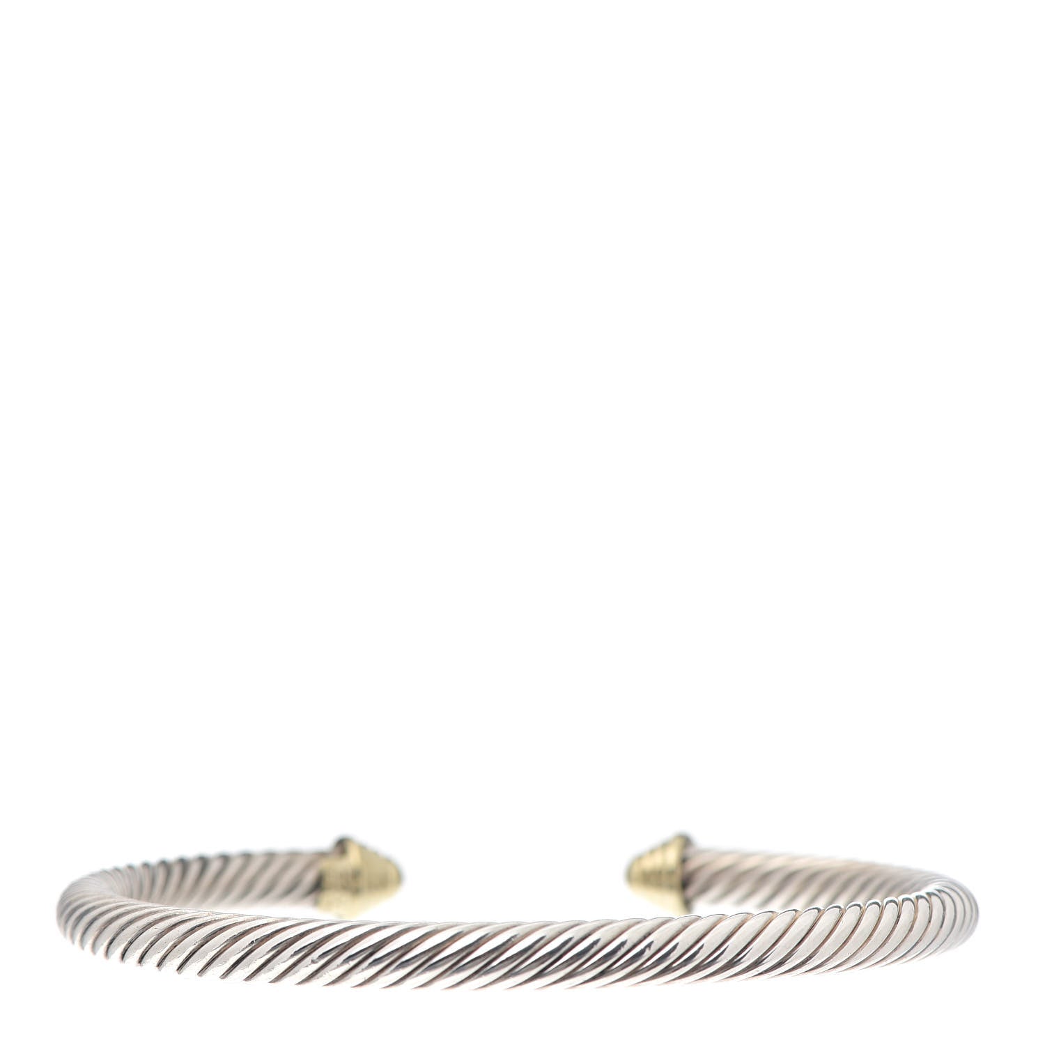 David Yurman Sterling Silver 14K Yellow Gold 5mm Cable Classics Bracelet 3 of 4