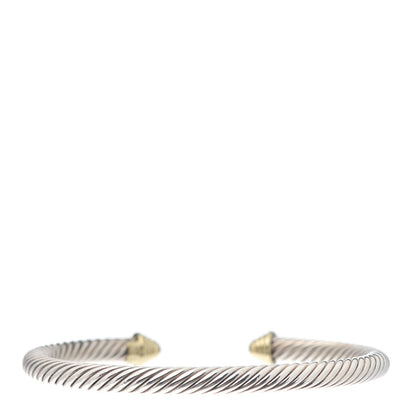 David Yurman Sterling Silver 14K Yellow Gold 5mm Cable Classics Bracelet 3 of 4