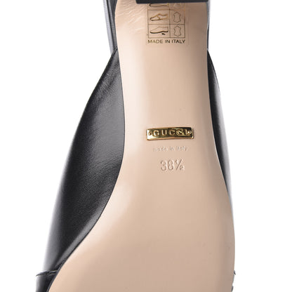 Gucci Malaga Kid Half Moon GG Square Toe Slide Sandals 38.5 Black 9 of 10