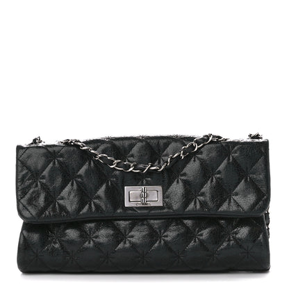 Chanel Glazed Crackled Calfskin Mademoiselle Flap Black 1 of 10