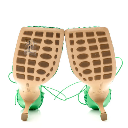 Bottega Veneta Mesh Nappa Stretch Ankle Tie 90mm Sandals 35 Grass 5 of 9