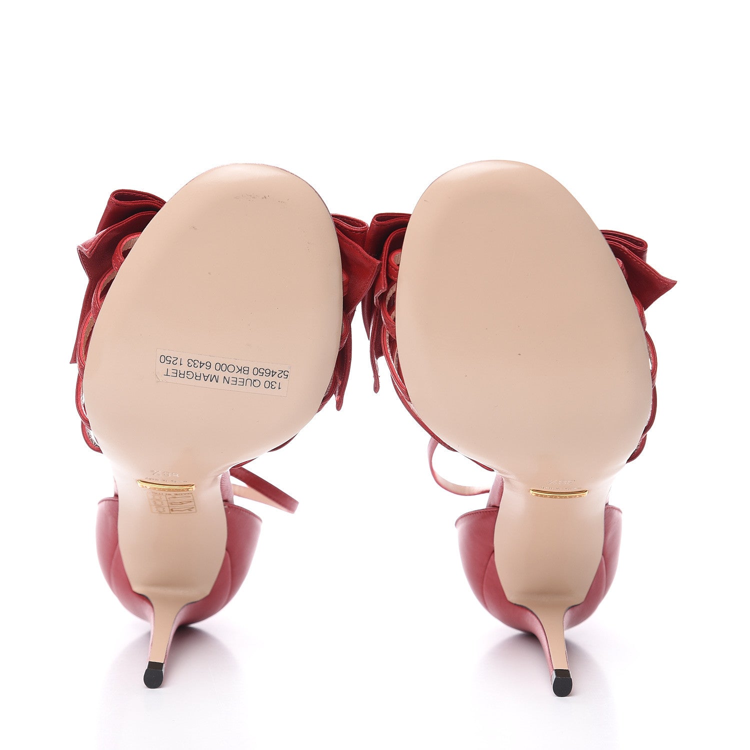 Gucci Nappa Crystal Queen Margaret High Heel Sandals 38.5 Hibiscus Red 5 of 9