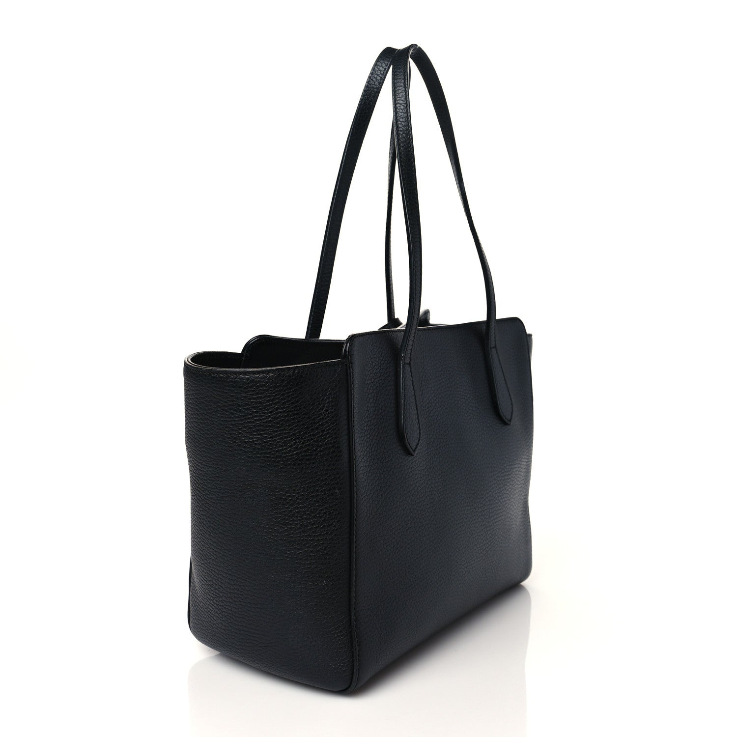 Gucci Pebbled Calfskin Small Swing Tote Black 3 of 12