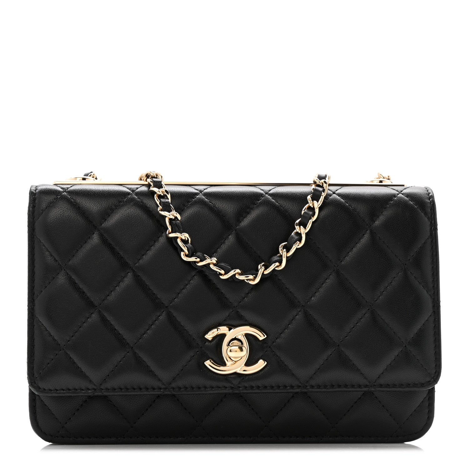 Chanel Lambskin Quilted Trendy CC Wallet On Chain WOC Black 1 of 13